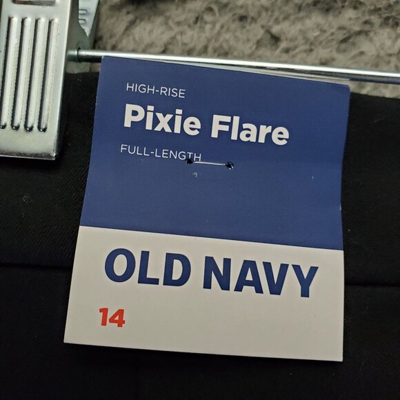 Old Navy Pants Womens 14 Black High-Rise Pixie Flare Full-Length *NWT* - Picture 5 of 12